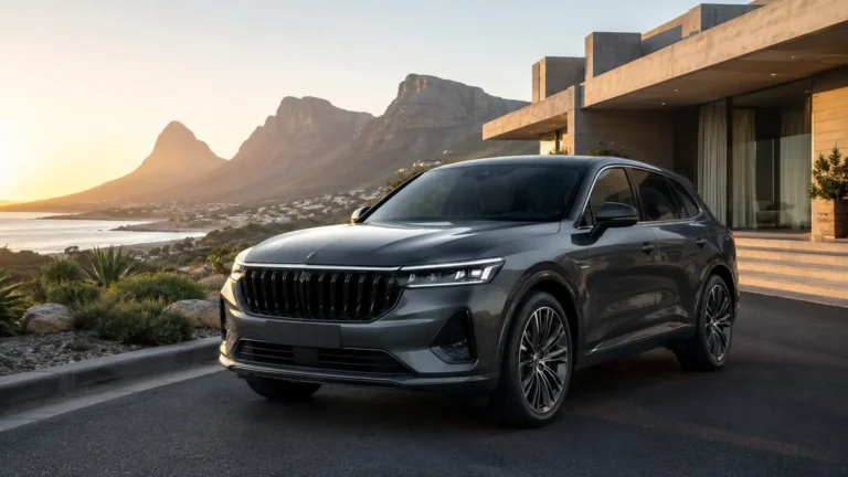 New-generation luxury SUV on a coastal road in Cape Town, South Africa