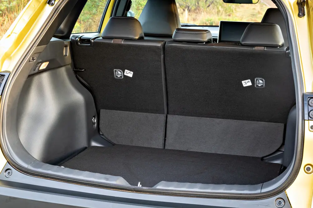 Toyota Corolla Cross luggage compartment with rear seats upright
