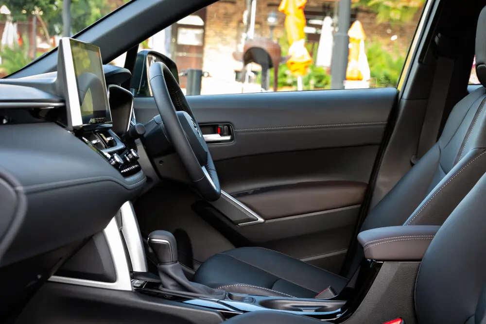 Toyota Corolla Cross Hybrid XR front seats and centre console