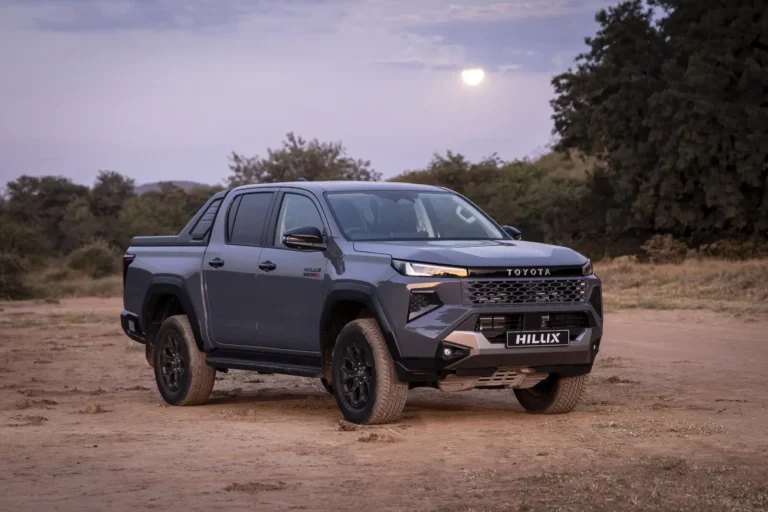 Ninth-generation Toyota Hilux Double Cab on a South African gravel road